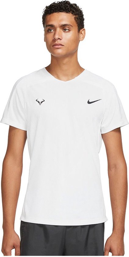 Nike Court Dri Fit Advantage Rafa T-shirt Met Korte Mouwen Mannen Wit - Maat XXL