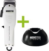 Monster Clippers Lame conique + support de charge - Tondeuse à cheveux professionnelle - Sans fil - 6 500 tr/min