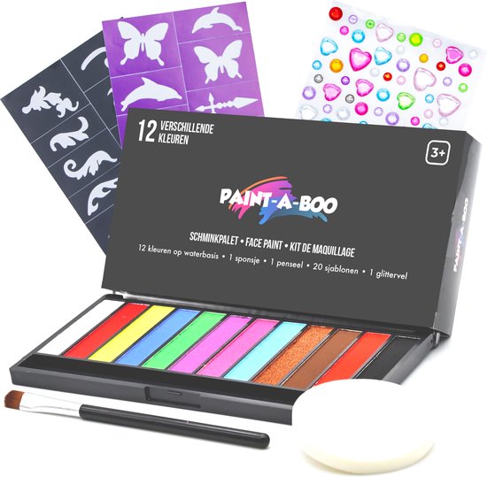 Paintaboo Kit de peinture pour le visage à base d'eau - Set avec