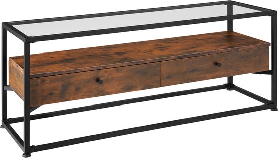 tectake - Sideboard dressoir Maidenhead- industrieel - donkerbruin - 121,5x41,5x50,5cm - 404692