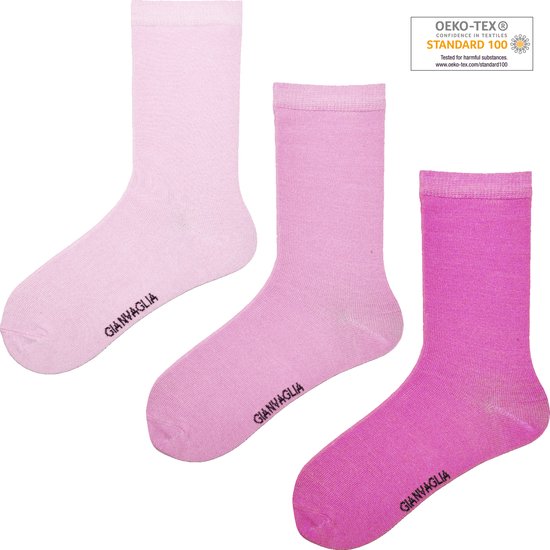 Sokken - Meisjes - roze - 3 pack - HQ - 27/30