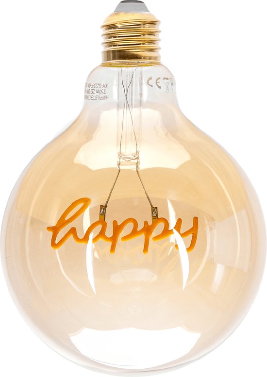 LED Lamp - Happy - E27 Fitting - 4W - Warm Wit 1800K - Amber