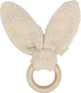 BamBam - Ring de dentition en bois Eco Friendly avec oreilles - blanc cassé - anneau de dentition avec oreilles