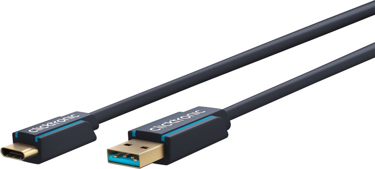USB-kabel 0.5 meter USB 3.2 Gen 1 (3.1 Gen 1) USB C USB A Zwart