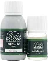 Rubio Monocoat Oil Plus 2C - Ecologische Houtolie in 1 Laag voor Binnenshuis - Sky Grey, 130 ml