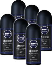 Bol.com NIVEA MEN Deep - 6 x 50ml - Voordeelverpakking - Deodorant Roller aanbieding