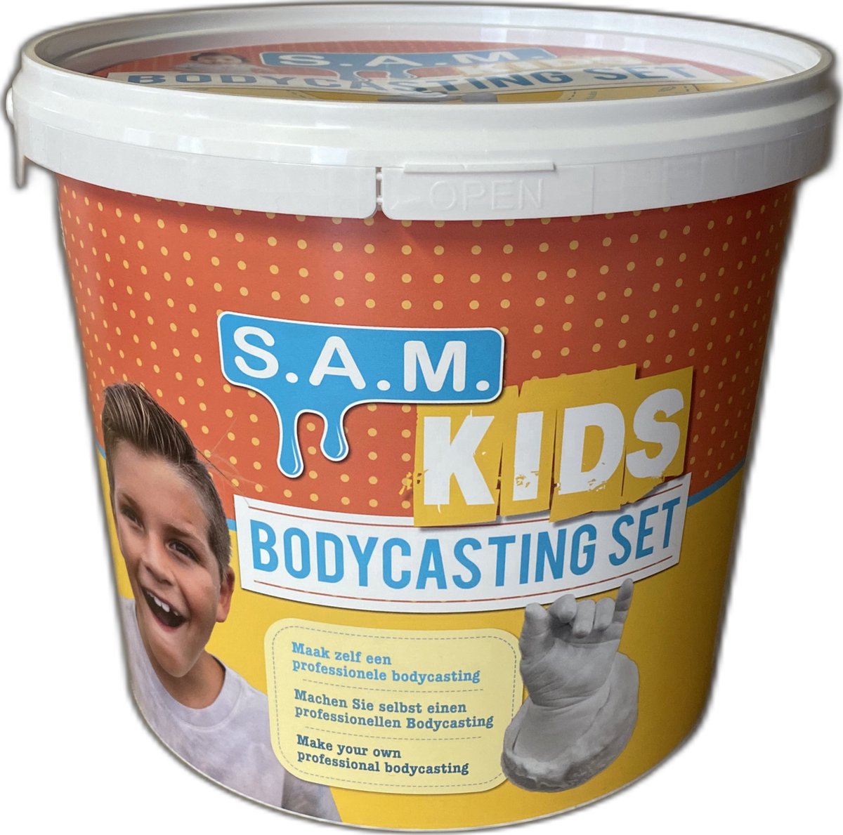 SAM Kids Bodycasting Set | De enige echte | voor het afvormen van minimaal 3 kinderhanden | Gips beeldje | complete set | Bekend van televisie | De beste kwaliteit gips en Gel - Silicones and More
