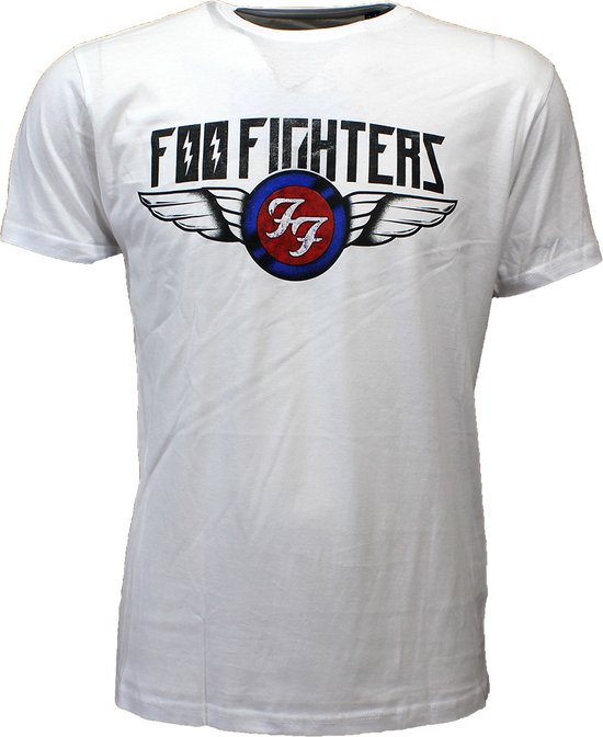 Foo Fighters Flash Wings Band T-Shirt Wit - Merchandise Officielle