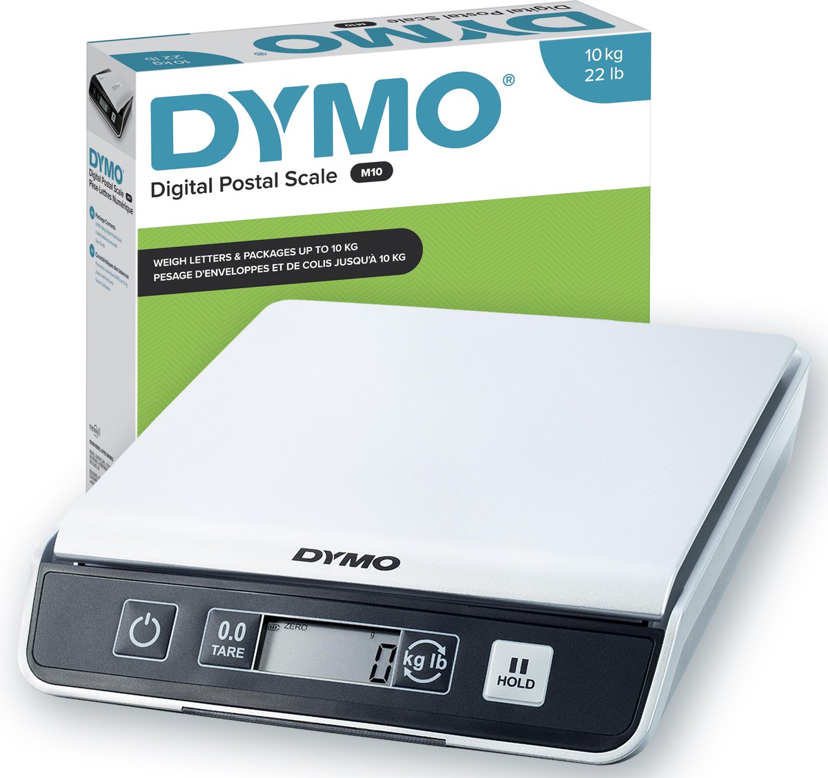 DYMO digitale postweegschaal | tot 10 kg capaciteit | 20 cm x 20 cm pakket- en verzendweegschaal - DYMO