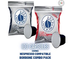Caffè Borbone ReSpresso Nera + Rossa 100 capsules - Nespresso compatible - Italiaanse espresso koffiecups - Proefpakket