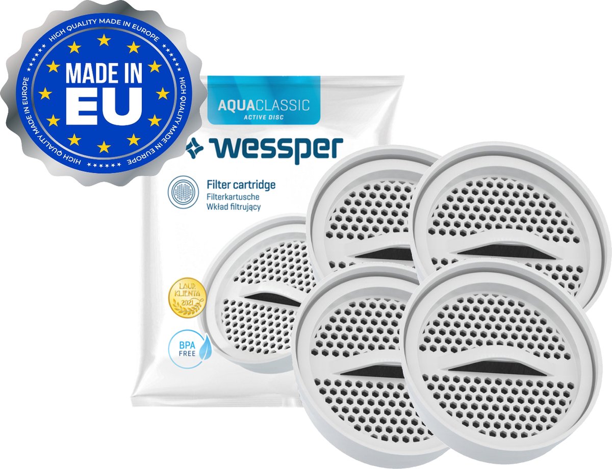 Waterfilter disk voor BRITA Classic en DAFI Classic - waterfilter - filterpatroon - 4 stuks