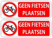 Geen fietsen plaatsen sticker set van 2 stuks