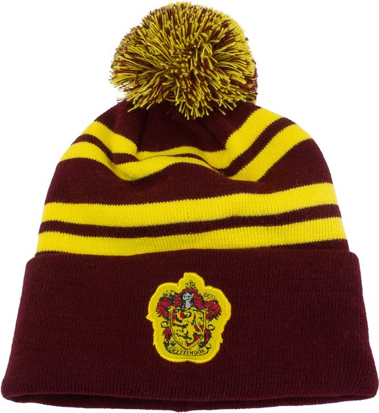 Harry Potter - Bonnet à pompon Rouge et Doré Maison Gryffondor