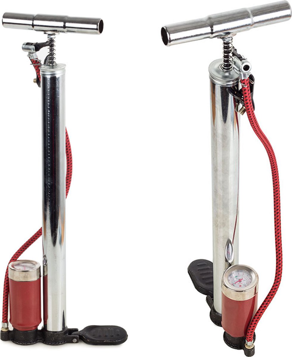 Voetpomp met manometer, autovoet gehaald, fietsen pomp, scooters pomp