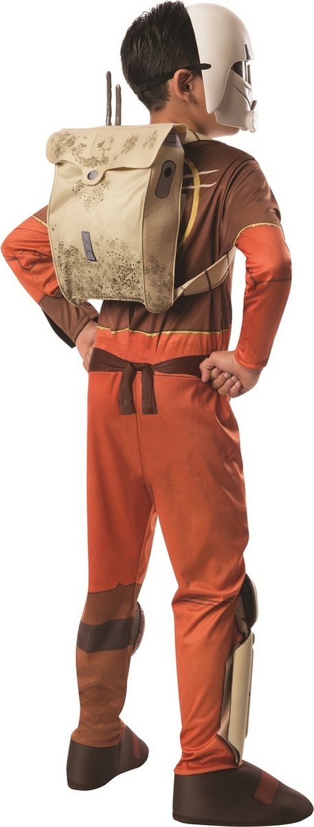 Rubies - Star Wars Kostuum - Volledig Ezra Bridger Deluxe Kind Kostuum - Oranje, Bruin - Maat 128 - Carnavalskleding - Verkleedkleding