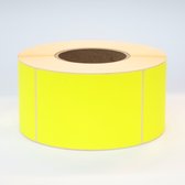 Blanco Stickers op rol 80x120mm - 1000 etiketten per rol - fluor geel