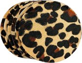 Onderzetters koeienhuid - rond - panter/leopard - dierenprint - anti slip - Lindian style