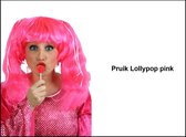 Pruik Lolliepop candy pink - Festival thema feest party carnaval pruiken