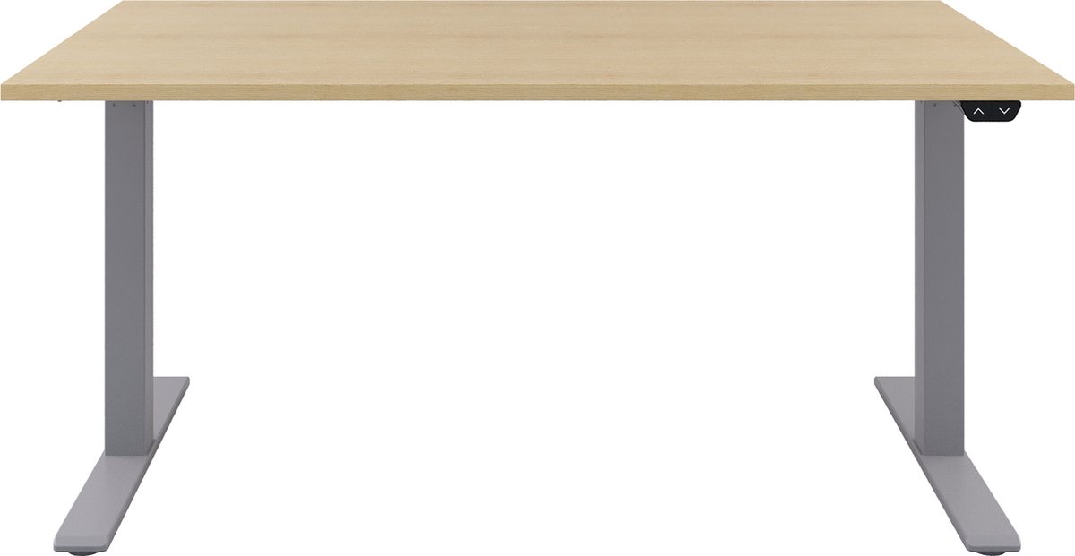 Zit sta bureau  Zit sta bureau elektrisch  Wild peren bureaublad  Aluminium onderstel  160 x 80 cm-- blad- onderstel- x80
