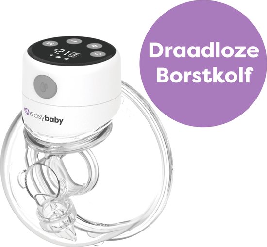 Foto: Easybaby enkele elektrische draadloze borstkolf handsfree en draagbaar fluisterstil digitaal display sterke zuigkracht bpa vrij 1 stuk