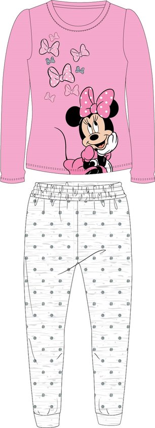 Minnie Mouse pyjama love roze/grijs maat 116