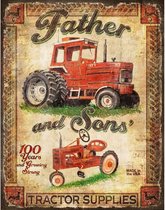 Wandbord - Father And Sons Tractor Supplies 100 Years And Growing Strong