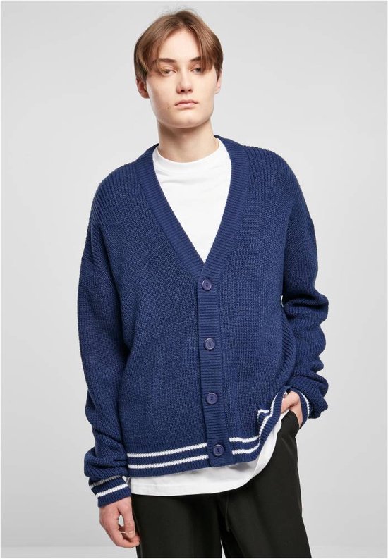 Urban Classics - Sporty Boxy Cardigan - M - Blauw