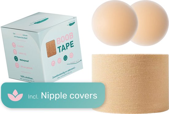Soft & Silky - Boob Tape - Fashion Tape - BH Tape - 5 meter - Sandy - Boobtape - Tepelcovers - Borst tape