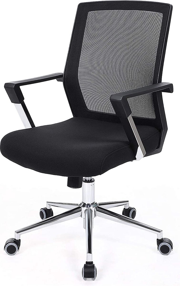 MIRA Home - Bureaustoel - kantoorstoel - kunststof - Zwart - 30x57,5x60