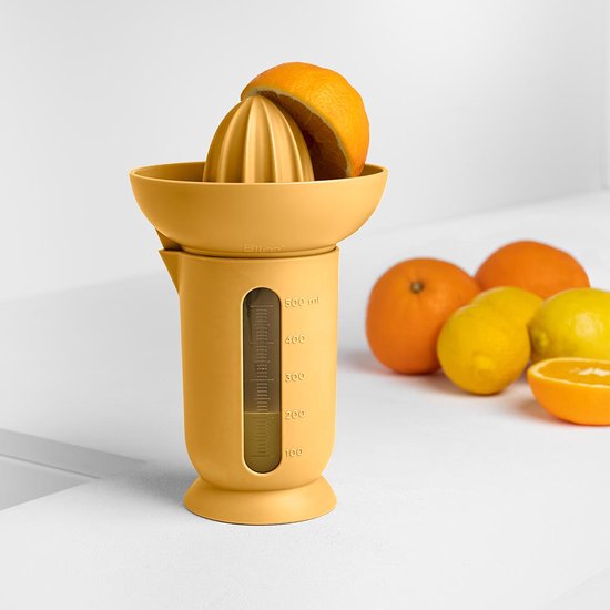 Citruspers Ufo - Handmatig- Kunststof - Ø 15 x 15 x 23 cm - donker woestijn geel van Merkloos — afbeelding 4