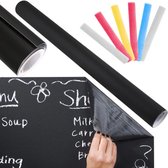 YUNICS Chalkboard Foil XL - Auto-adhésif avec 5 craies - Autocollant pour tableau noir, autocollant pour tableau noir et feuille pour tableau noir - 200 x 45 CM