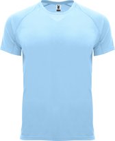 Hemelblauw unisex sportshirt korte mouwen Bahrain merk Roly maat XL