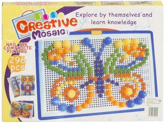 Thumbnail van een extra afbeelding van het spel Mivida - Educatief Speelgoed - Mozaïekbord - Mozaïek - Puzzel - Inzicht - Ontwikkelingsspeelgoed - Montessori Speelgoed - Insteek Mozaïek Bord - Mozaïeken - Motoriek - Ruimtelijk Inzicht