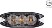 LED Flitser 12/24V 3x3W - 19 Flits patronen - Oranje - Dun model 8x3x0,9 cm - ECE R65 / R10