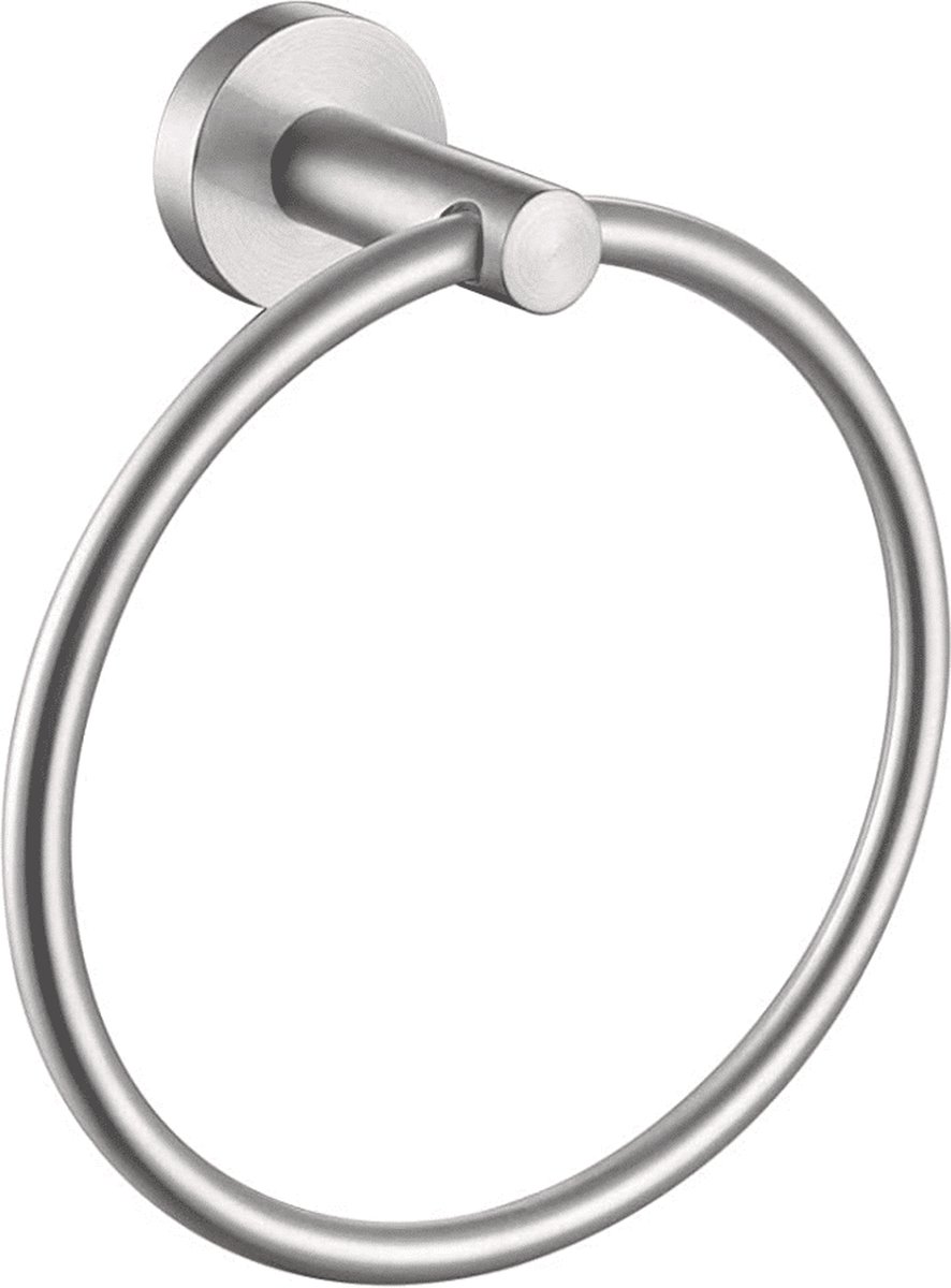 Handdoekring-Roestvrijstaal-Badkamer-Handdoek-Zilver