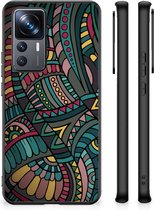 Hoesje Bumper Xiaomi 12T | 12T Pro Telefoon Hoesje met Zwarte rand Aztec