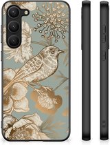 Bloemen Hoesje geschikt voor Samsung Galaxy S23 Plus Vintage Bird Flowers