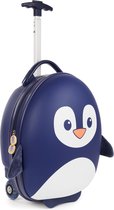 Boppi - kindertrolley - pinguïn (blauw) - handbagage - lichtgewicht - duurzame hardcase - 17L - kinderkoffer met wieltjes - verstelbare handgreep