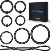 Dailyplay Siliconen Cockring - Set van 8 – Penisring voor Mannen en Koppels – Seks Toys – Seksspeeltjes – Verstelbaar - Eikelring
