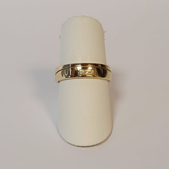 trouwring - dames - Aller Spanninga - 142 - geelgoud - diamant - sale Juwelier Verlinden St. Hubert - van €917,= voor €597,=