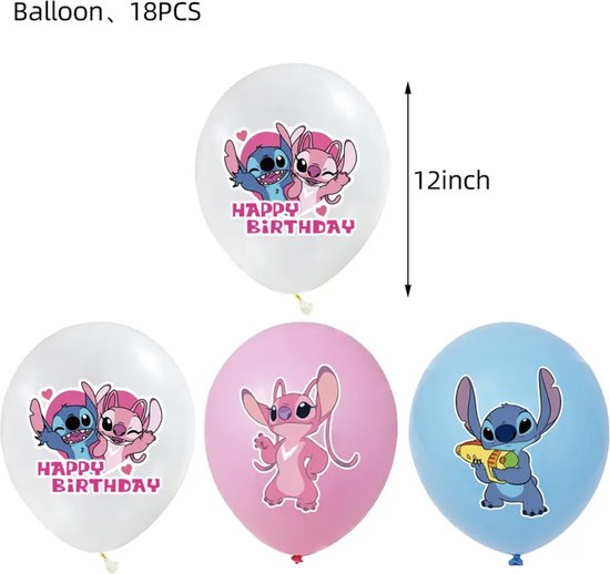 Déco Ballons Lilo & Stitch 7 Ans - Lot De 6 Ballons Roses, Anniversaire Fille, Thème Stitch