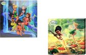 Disney - Clochette - Fées - Toile - Peinture murale - Décoration murale - Chambre d'enfant - Set de 2 pièces - Dimensions 35x35cm.
