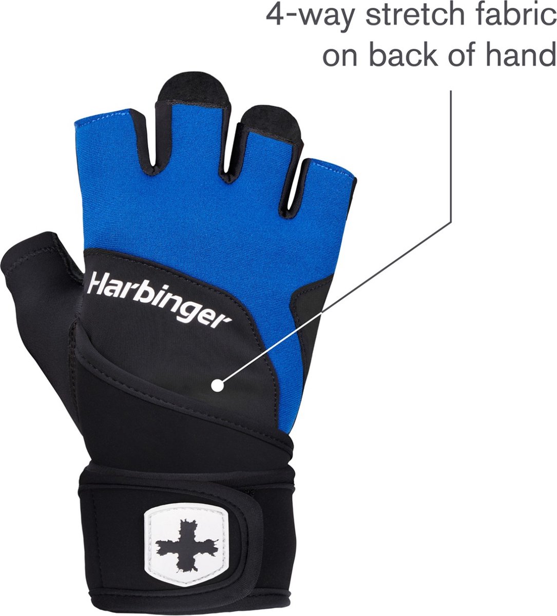Harbinger Training Grip - Fitness Wrist Wraps Heren & Dames - Deadlifting - L - Unisex - Blauw - Gym & Crossfit Training - Krachttraining