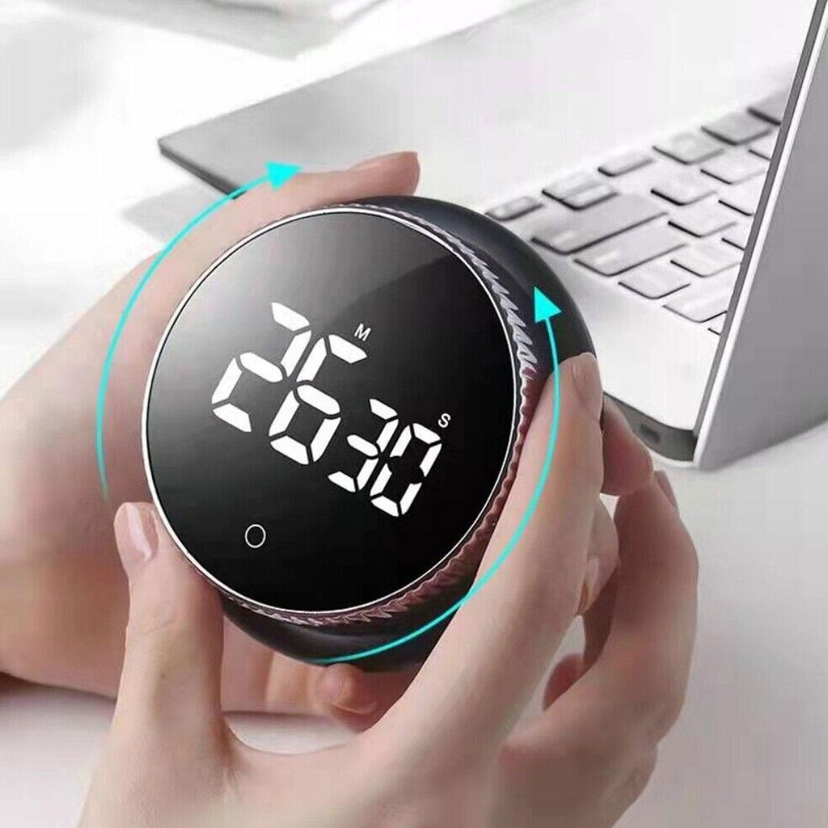 Digitale Kookwekker Zilver van METU-Online - Smart Timer - LED Display - Magnetisch met Handige Draaiknop - Barbecue kookwekker magneet - BBQ wekker — cadeau in Kookcadeaus - foto 3