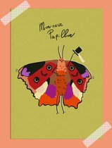 Bloemkolie Monsieur Papillon A5 poster / Kinderkamer poster / Vlinder poster / kleurrijke kinderkamer accessoires