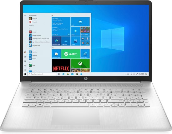 HP 17-cn0970nd Intel® Core™ i7 i7-1165G7 Laptop 43,9 cm (17.3") Full HD 8 GB DDR4-SDRAM 512 GB SSD NVIDIA GeForce MX450 Wi-Fi 5 (802.11ac) Windows 11 Home Zilver - HP - Hoofdafbeelding