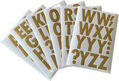 lettres adhésives paillettes or | autocollants alphabet | avec des chiffres | hauteur 6 cm