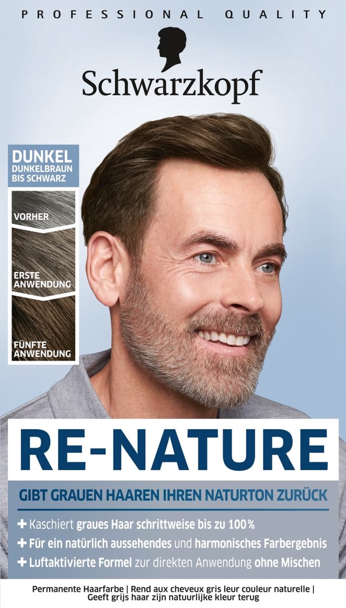 Schwarzkopf Haarverf Re-Nature Man Donkerbruin tot Zwart Creme - 1 stuk