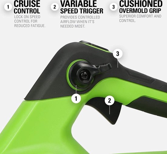 Greenworks 48 VOLT (2X24 VOLT) ACCU BLADBLAZER incl. 2x Li-Ion accu & lader van Greenworks — afbeelding 4