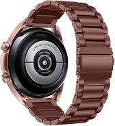 Strap-it Stalen schakel bandje 22mm - RVS bandje geschikt voor Samsung Galaxy Watch 46mm / Galaxy Watch 3 45mm / Gear S3 Classic & Frontier - Amazfit GTR 47mm / GTR 2 / GTR 3 - Pro - OnePlus Watch - brons-goud